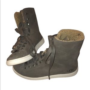 UGG Sneakers Size 9 Gray Suede Lace Up. Only wore once.